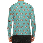 Adorable Beagle Puppy Pattern Print Men's Long Sleeve Rash Guard