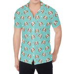 Adorable Beagle Puppy Pattern Print Men's Shirt