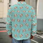 Adorable Beagle Puppy Pattern Print Men's Shirt Jacket