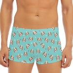 Adorable Beagle Puppy Pattern Print Men's Short Boxer Briefs