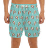 Adorable Beagle Puppy Pattern Print Men's Split Running Shorts