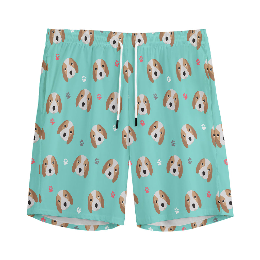 Adorable Beagle Puppy Pattern Print Men's Sports Shorts