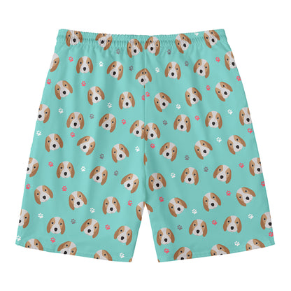 Adorable Beagle Puppy Pattern Print Men's Swim Trunks