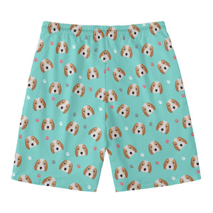 Adorable Beagle Puppy Pattern Print Men's Swim Trunks