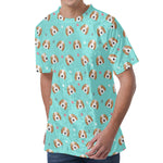 Adorable Beagle Puppy Pattern Print Men's Velvet T-Shirt