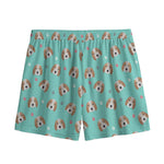 Adorable Beagle Puppy Pattern Print Mesh Shorts