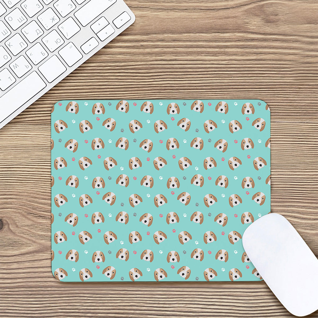 Adorable Beagle Puppy Pattern Print Mouse Pad