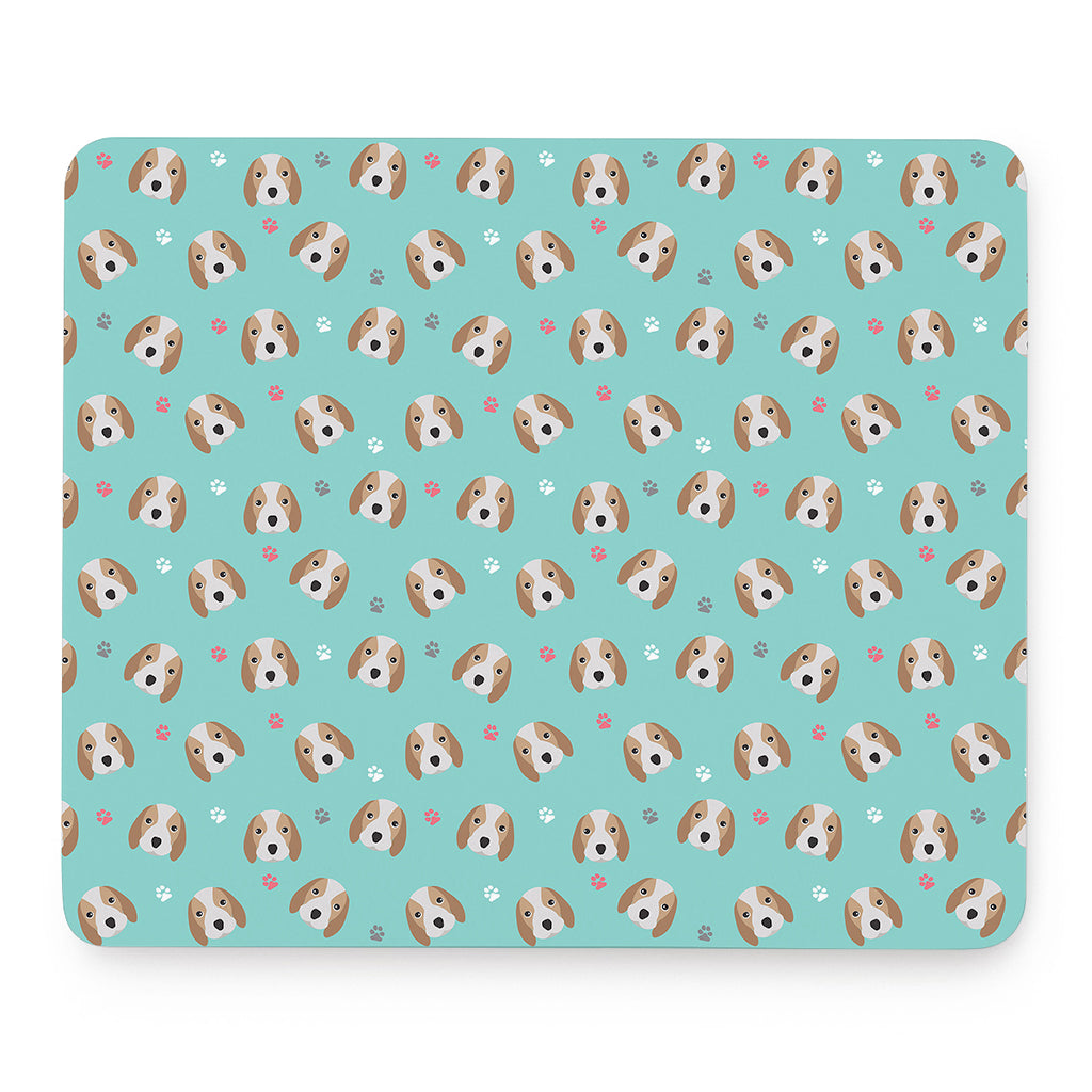 Adorable Beagle Puppy Pattern Print Mouse Pad