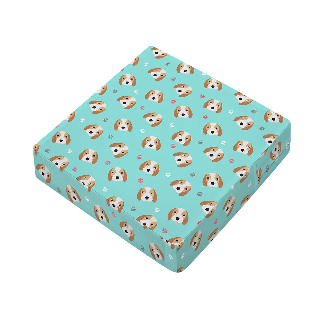 Adorable Beagle Puppy Pattern Print Outdoor Seat Cushion Cover