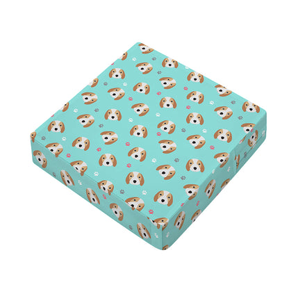 Adorable Beagle Puppy Pattern Print Outdoor Seat Cushion Cover