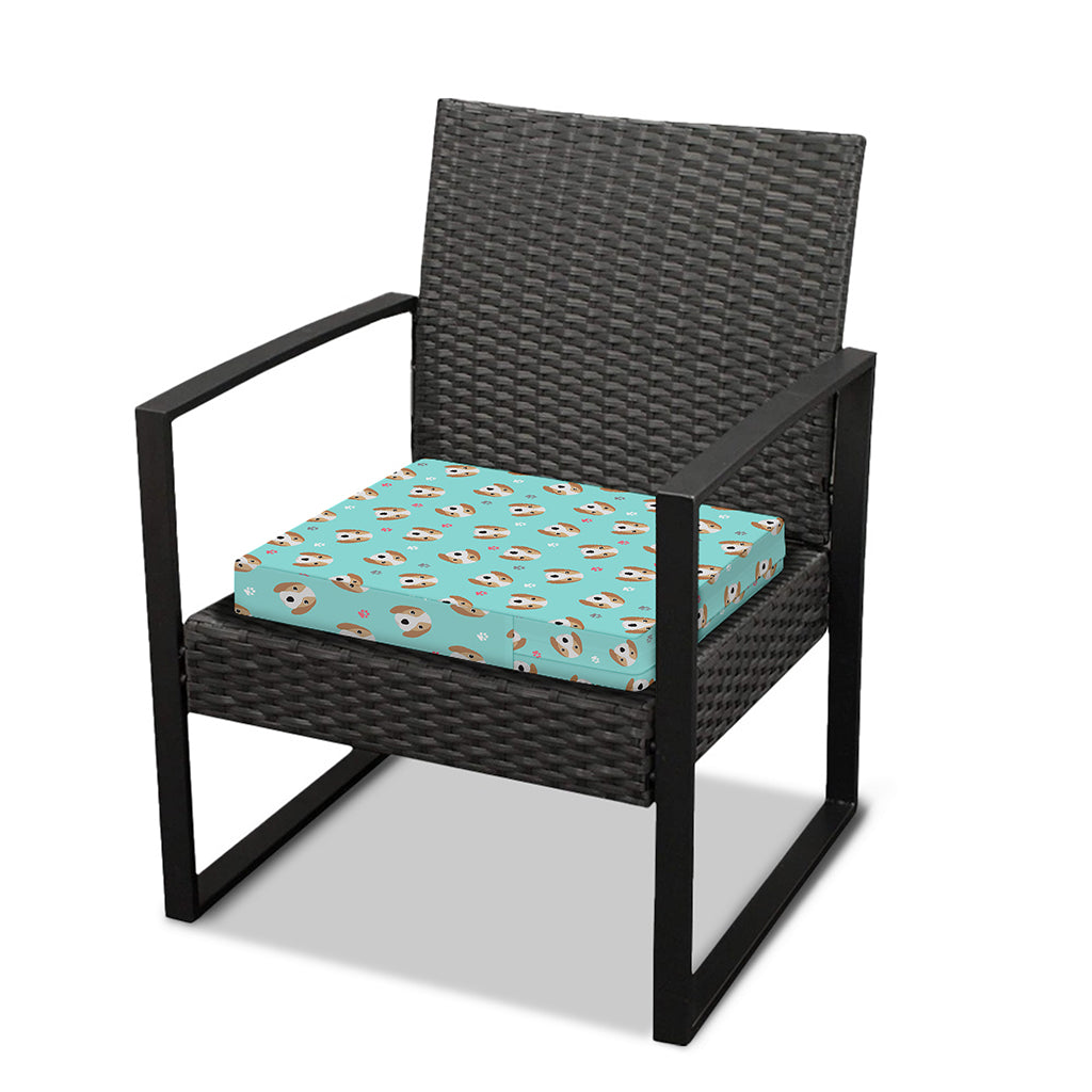 Adorable Beagle Puppy Pattern Print Outdoor Seat Cushion Cover