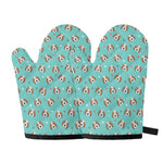 Adorable Beagle Puppy Pattern Print Oven Mitts