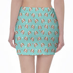 Adorable Beagle Puppy Pattern Print Pencil Mini Skirt