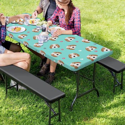 Adorable Beagle Puppy Pattern Print Picnic Table Cover