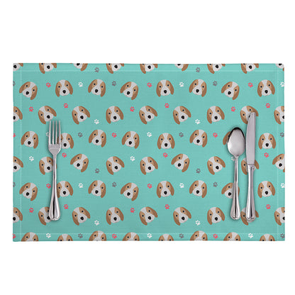 Adorable Beagle Puppy Pattern Print Placemat