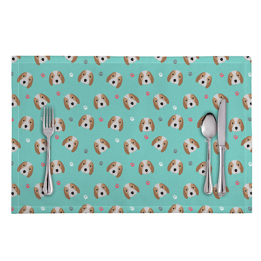 Adorable Beagle Puppy Pattern Print Placemat