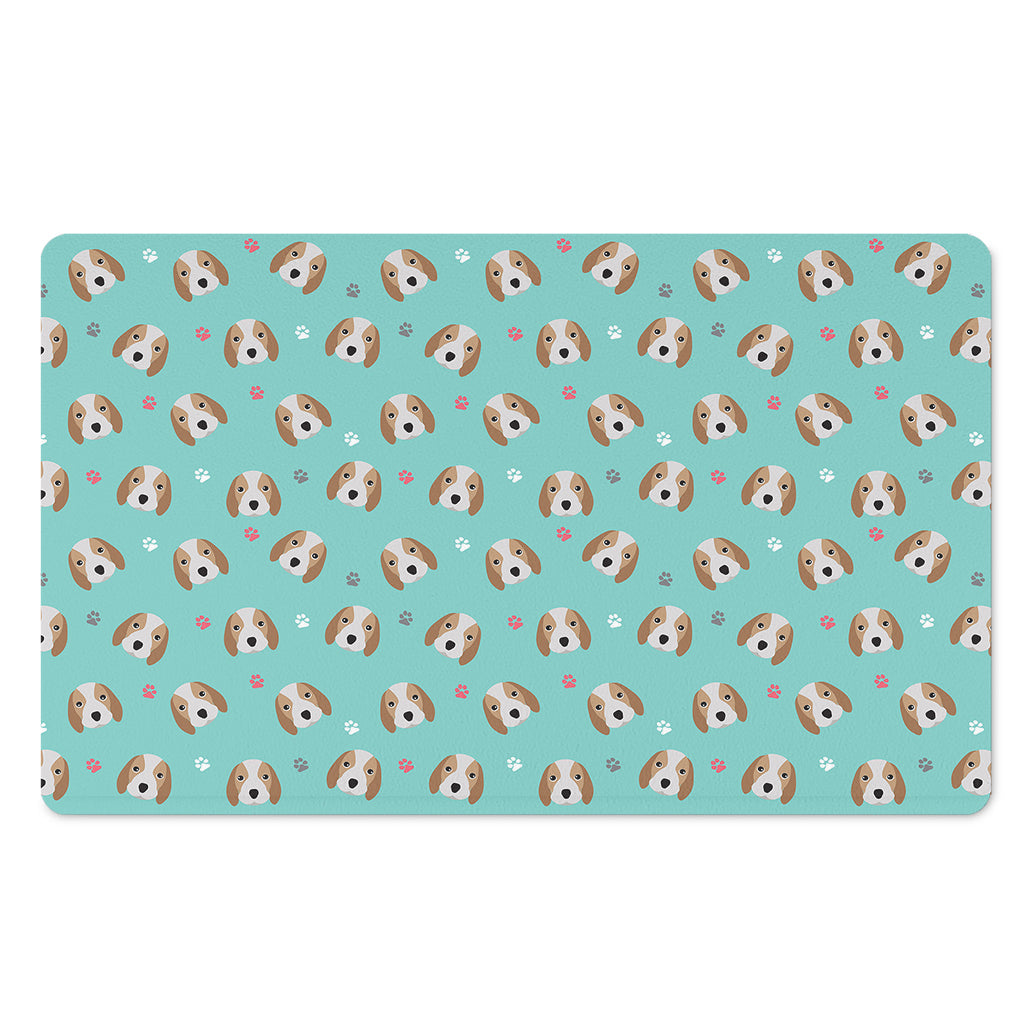 Adorable Beagle Puppy Pattern Print Polyester Doormat