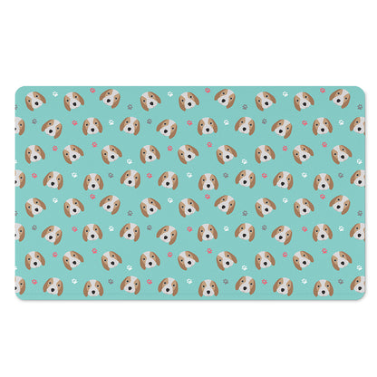 Adorable Beagle Puppy Pattern Print Polyester Doormat