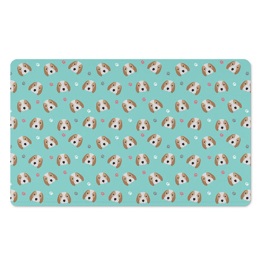 Adorable Beagle Puppy Pattern Print Polyester Doormat