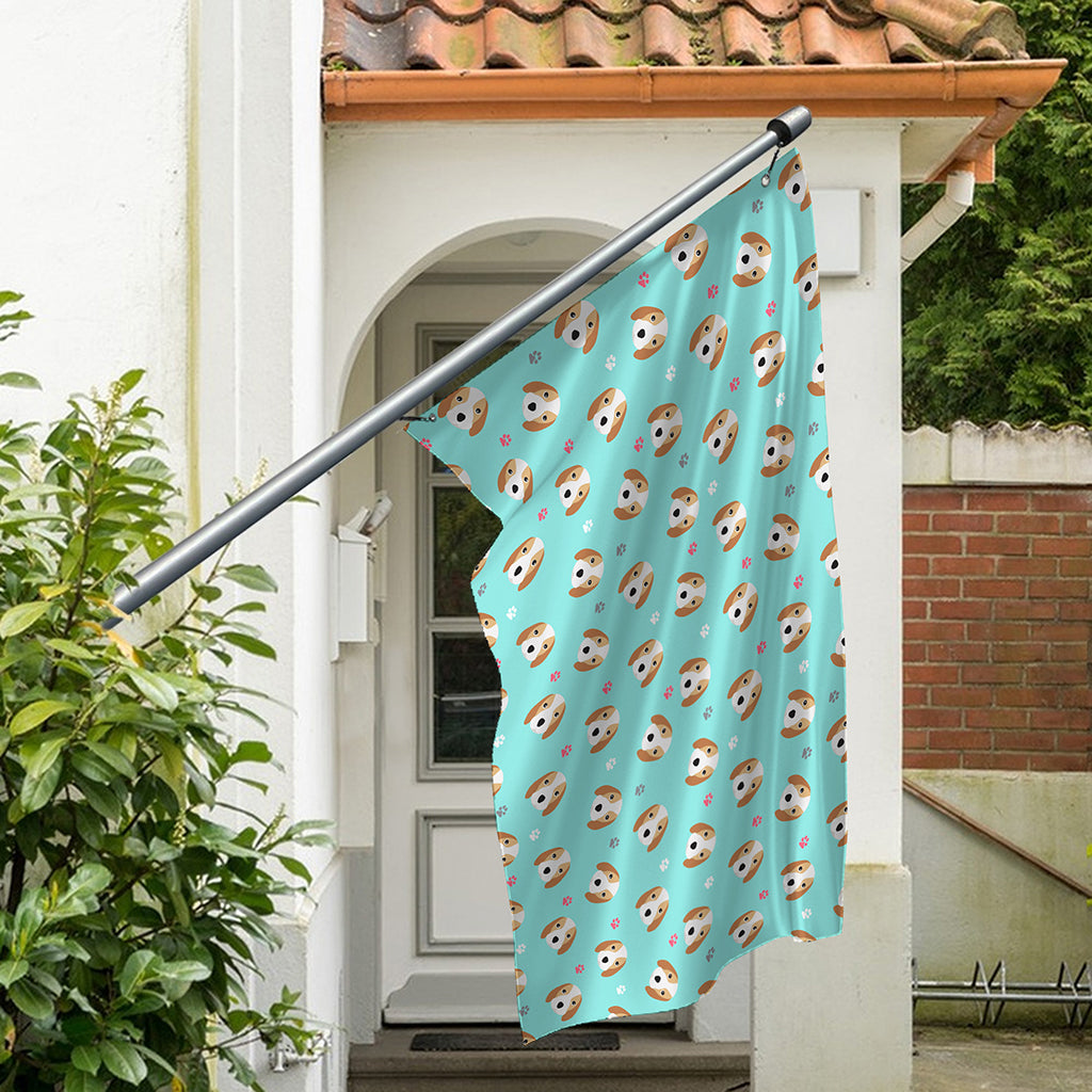 Adorable Beagle Puppy Pattern Print Polyester Flag