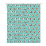 Adorable Beagle Puppy Pattern Print Polyester Shower Curtain