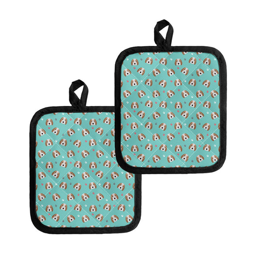 Adorable Beagle Puppy Pattern Print Pot Holders