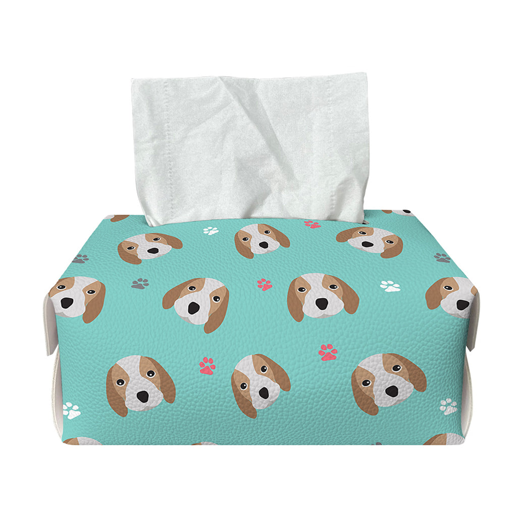 Adorable Beagle Puppy Pattern Print Rectangle Tissue Box Cover