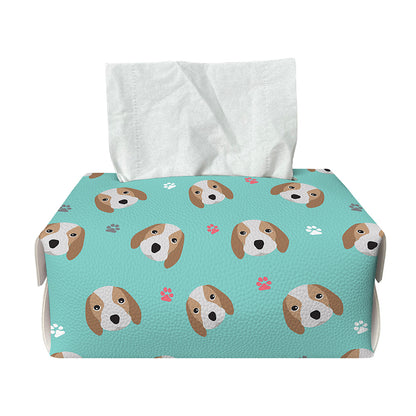 Adorable Beagle Puppy Pattern Print Rectangle Tissue Box Cover