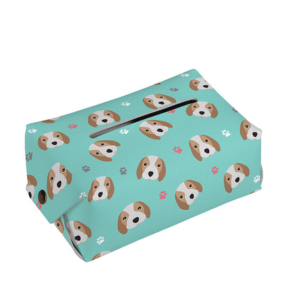 Adorable Beagle Puppy Pattern Print Rectangle Tissue Box Cover