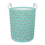 Adorable Beagle Puppy Pattern Print Round Laundry Basket
