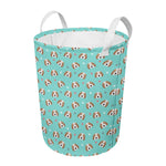 Adorable Beagle Puppy Pattern Print Round Laundry Basket