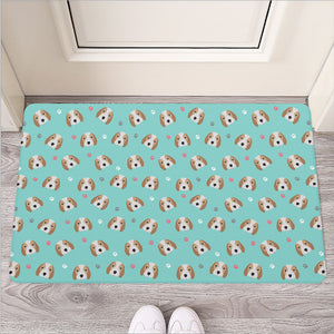 Adorable Beagle Puppy Pattern Print Rubber Doormat