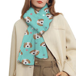 Adorable Beagle Puppy Pattern Print Scarf