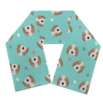 Adorable Beagle Puppy Pattern Print Scarf