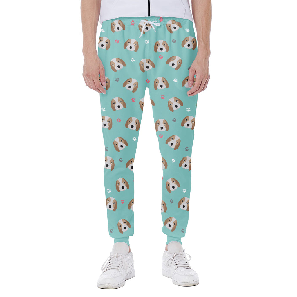 Adorable Beagle Puppy Pattern Print Scuba Joggers