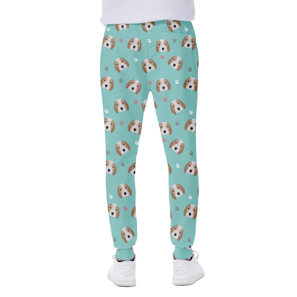 Adorable Beagle Puppy Pattern Print Scuba Joggers