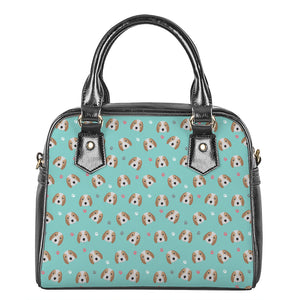 Adorable Beagle Puppy Pattern Print Shoulder Handbag