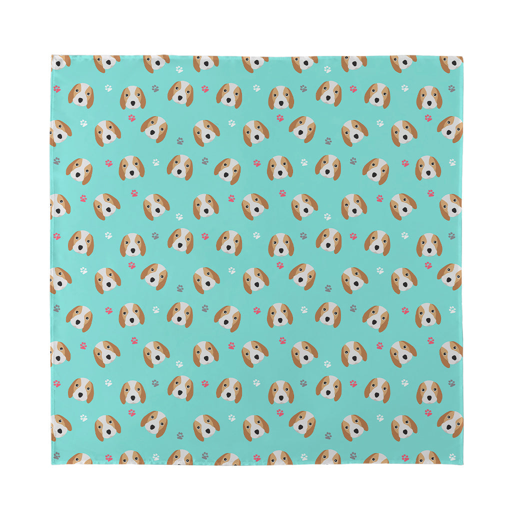 Adorable Beagle Puppy Pattern Print Silk Bandana