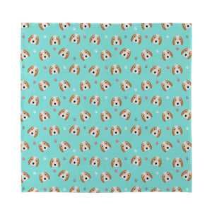 Adorable Beagle Puppy Pattern Print Silk Bandana