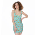 Adorable Beagle Puppy Pattern Print Sleeveless Bodycon Dress