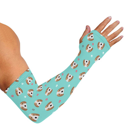 Adorable Beagle Puppy Pattern Print Sun Protection Arm Sleeves
