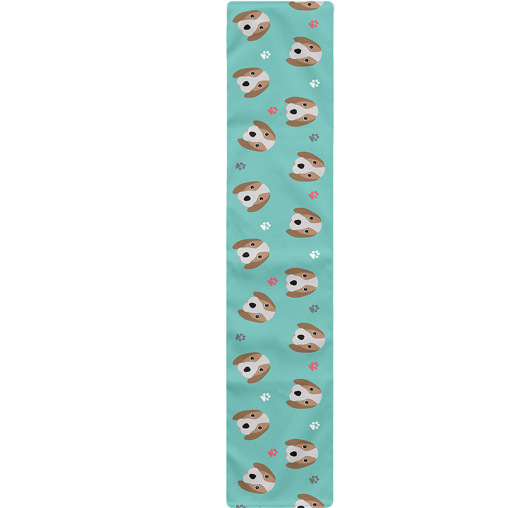 Adorable Beagle Puppy Pattern Print Table Runner