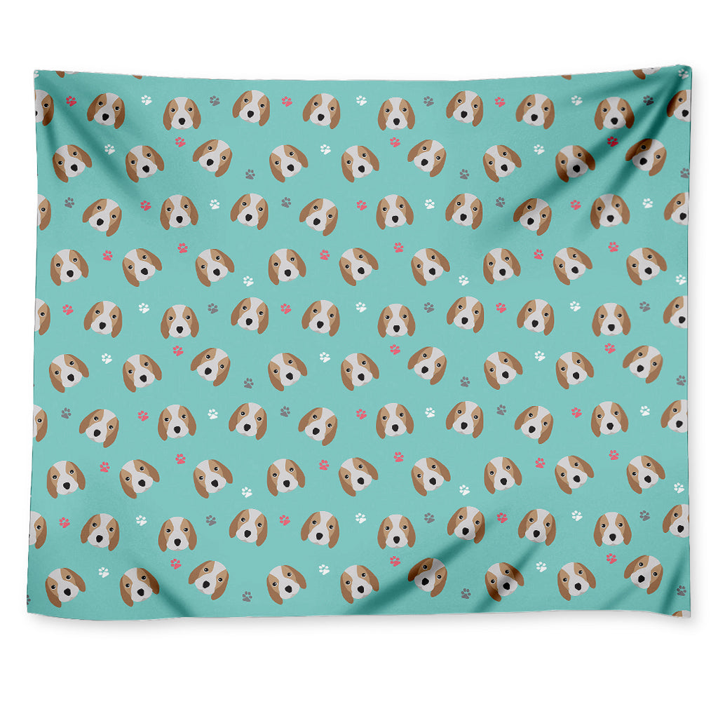 Adorable Beagle Puppy Pattern Print Tapestry