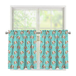 Adorable Beagle Puppy Pattern Print Tier Curtains