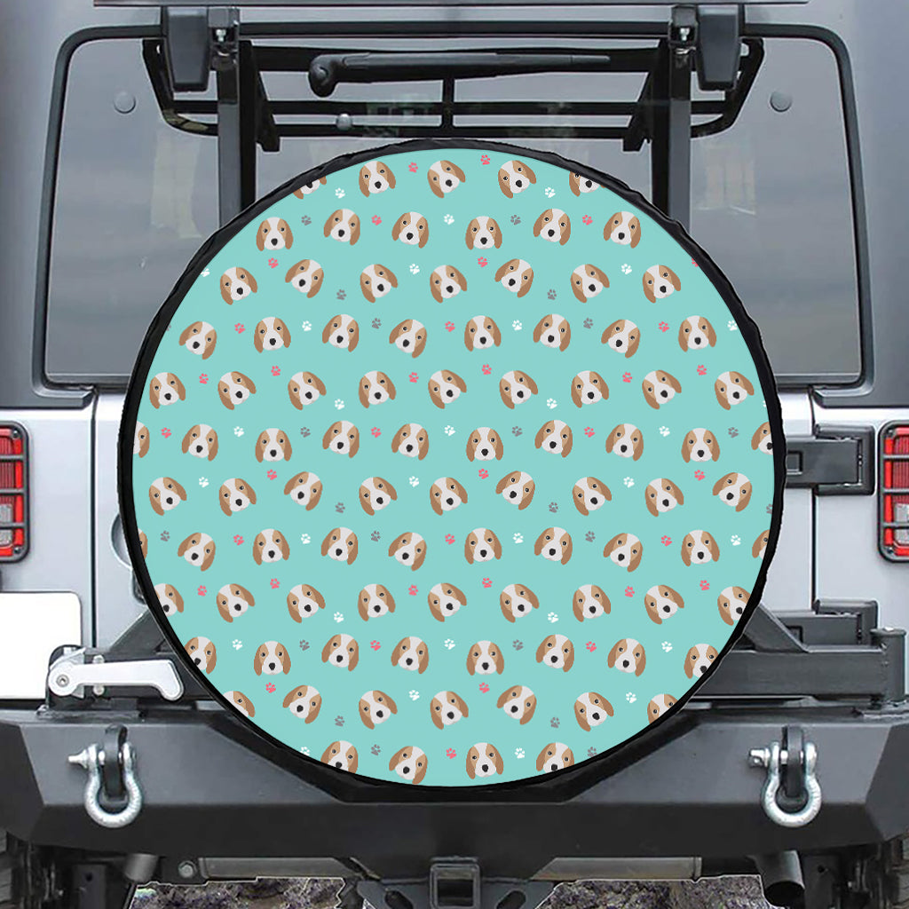 Adorable Beagle Puppy Pattern Print Tire Cover