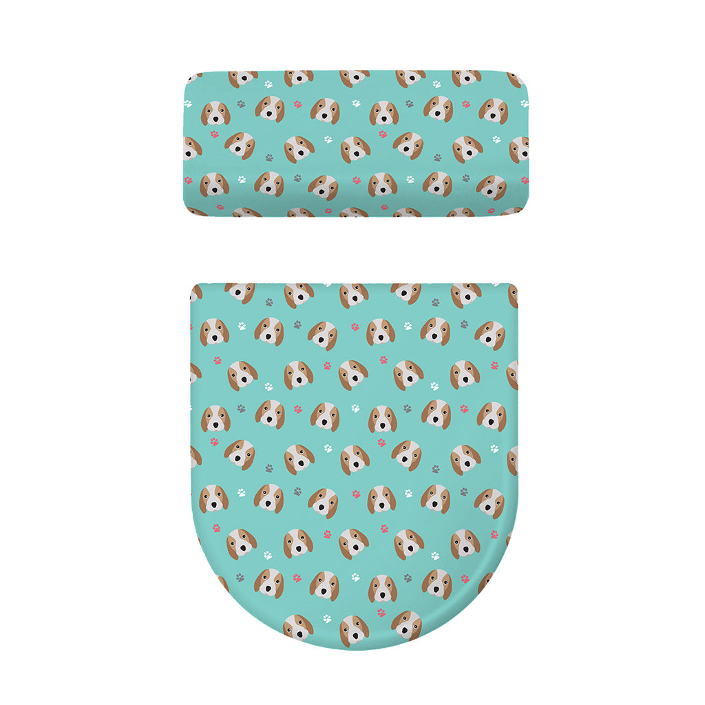 Adorable Beagle Puppy Pattern Print Toilet Lid And Tank Cover Set