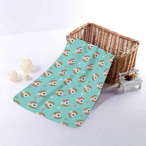 Adorable Beagle Puppy Pattern Print Towel