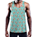 Adorable Beagle Puppy Pattern Print Men's Workout Tank Top
