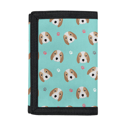 Adorable Beagle Puppy Pattern Print Trifold Wallet