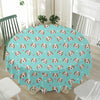 Adorable Beagle Puppy Pattern Print Waterproof Round Tablecloth